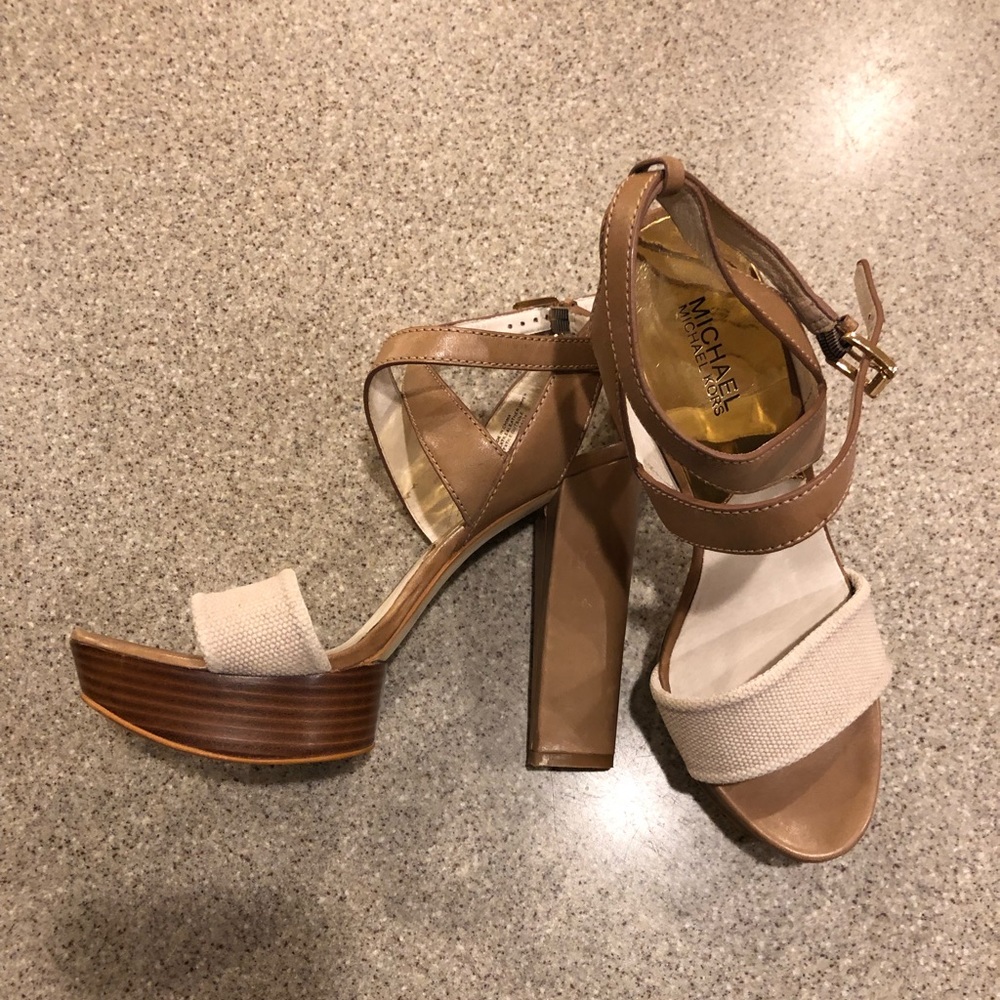 Michael Michael Kors Burke Leather Platform Sandal
